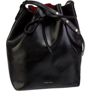 Mansur Gavriel Bucket Bag Black Exterior & Red Interior